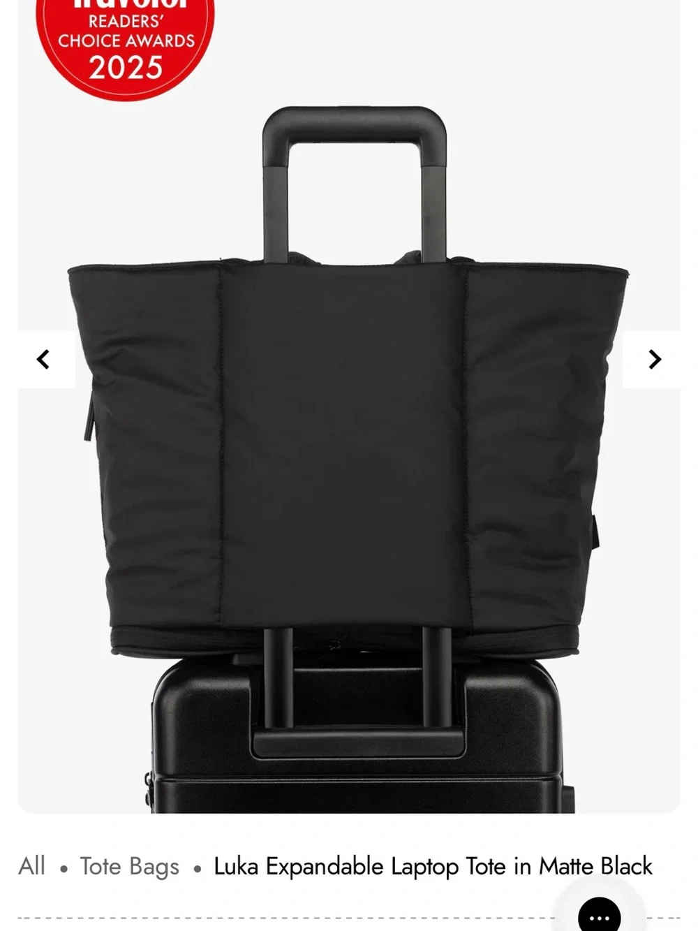 Calpak Luka Expandable Laptop Tote in Matte Black